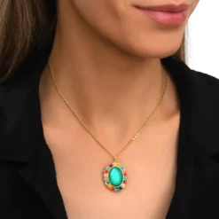 New Oceane pendant necklace – turquoise Sautoirs & Colliers Longs|Pendentifs Et Médailles