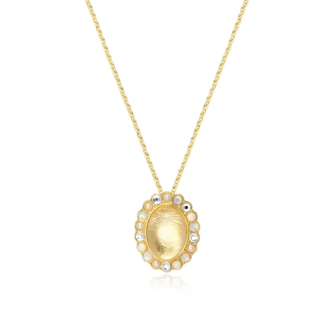 Outlet Oceane pendant necklace – white and orange Sautoirs & Colliers Longs|Pendentifs Et Médailles