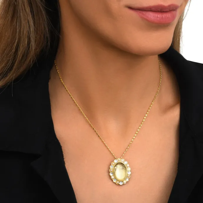 Outlet Oceane pendant necklace – white and orange Sautoirs & Colliers Longs|Pendentifs Et Médailles