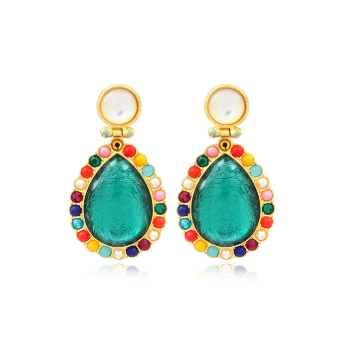 Online Oceane pierced stud earrings – turquoise Percées / Tiges