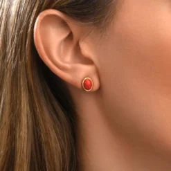 Online Oceane pierced stud earrings – coral Percées / Tiges
