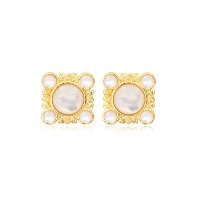 Clearance Oceane seashell clip-on earrings – white Clips