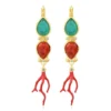 New Oceane sleeper earrings – turquoise and red Dormeuses