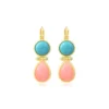 Hot Oceane sleeper earrings – turquoise and pale pink Dormeuses