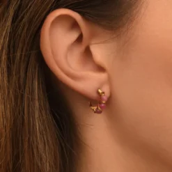 Outlet Panarea hoop earrings - fuchsia pink Créoles