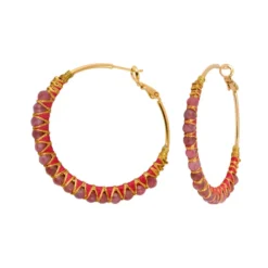 Discount Panarea hoop earrings - fuchsia pink Créoles