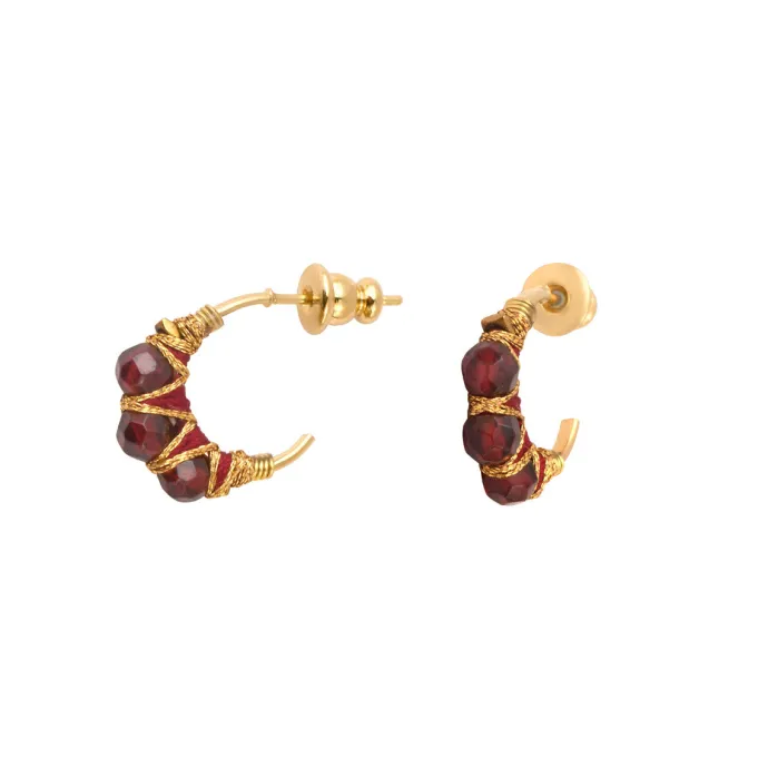 New Panarea hoop earrings - garnet Créoles
