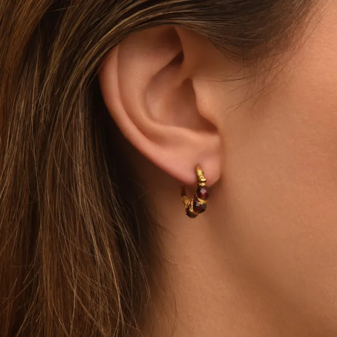 New Panarea hoop earrings - garnet Créoles