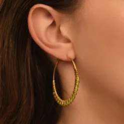 Clearance Panarea hoop earrings - light green Créoles