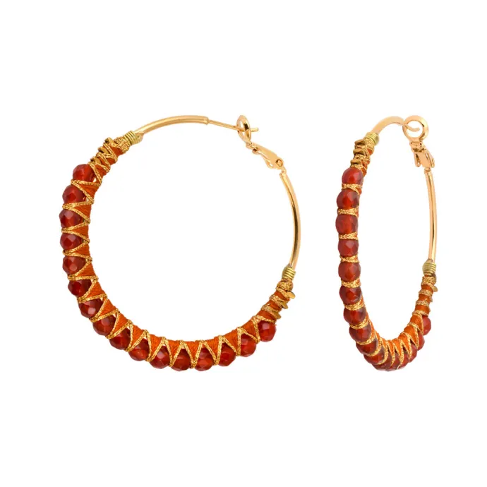Online Panarea hoop earrings - orange Créoles