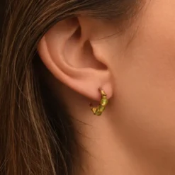 Panarea hoop earrings - pale green Créoles