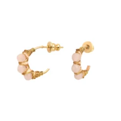 Online Panarea hoop earrings - rose quartz Créoles