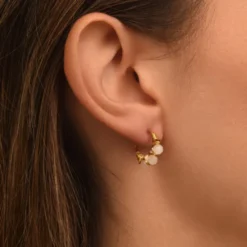 Online Panarea hoop earrings - rose quartz Créoles