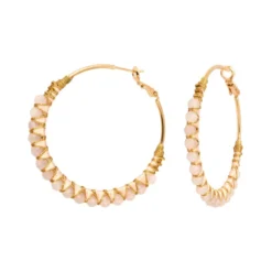 Panarea hoop earrings - rose quartz Créoles
