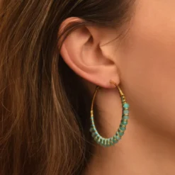 New Panarea hoop earrings - turquoise Créoles