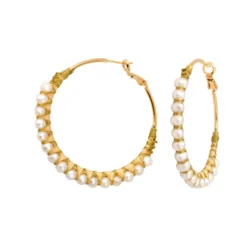 Clearance Panarea hoop earrings - white Créoles