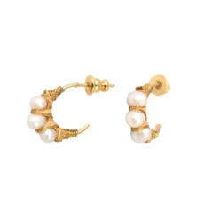 Hot Panarea hoop earrings - white pearl Créoles
