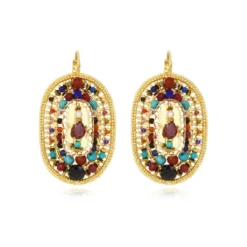 Hot Persian oval earrings - multicolored Dormeuses