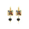 Hot Persian square earrings - multicolored Dormeuses