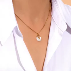 Online Positano Adjustable Pendant Necklace - White Pendentifs Et Médailles