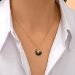 Outlet Positano adjustable pendant necklace - grey mother-of-pearl Pendentifs Et Médailles