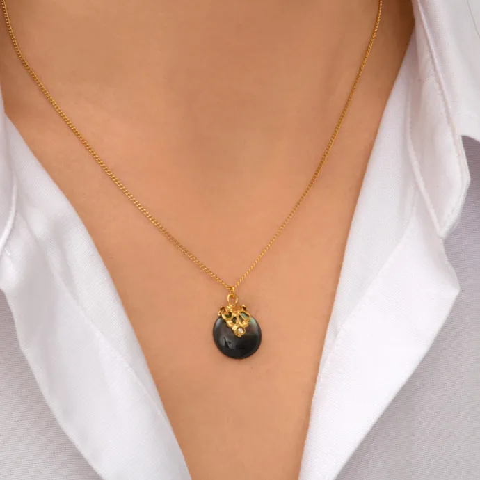 Outlet Positano adjustable pendant necklace - grey mother-of-pearl Pendentifs Et Médailles