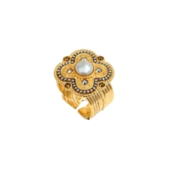 Clearance Positano adjustable ring - grey mother-of-pearl Bagues Ajustables