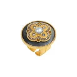 New Positano adjustable wide ring - grey mother-of-pearl Bagues Grandes Tailles