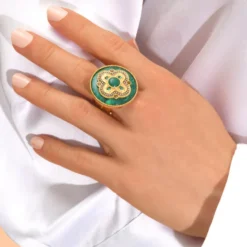 Discount Positano Adjustable Wide Ring - Green Bagues Grandes Tailles|Bagues Ajustables