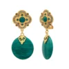 Outlet Positano clip-on drop earrings - green Clips|Longues / Pendantes