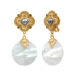 Discount Positano clip-on drop earrings - white Clips|Longues / Pendantes