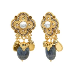Discount Positano clip-on earrings - grey mother-of-pearl Clips