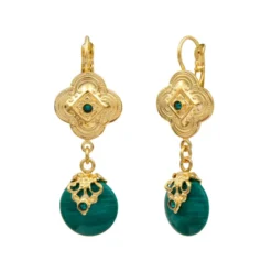 Best Positano dangling sleeper earrings - green Dormeuses|Longues / Pendantes