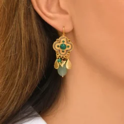 Outlet Positano fantasy sleeper earrings - green Dormeuses