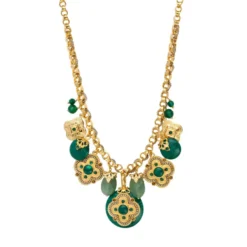 Positano medallion chain necklace - green Sautoirs & Colliers Longs|Pendentifs Et Médailles
