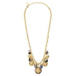 Online Positano medallion chain necklace - grey mother-of-pearl Sautoirs & Colliers Longs|Pendentifs Et Médailles
