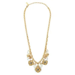 Outlet Positano medallion chain necklace - white Sautoirs & Colliers Longs|Pendentifs Et Médailles
