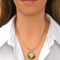 Discount Positano pendant necklace - grey mother-of-pearl Pendentifs Et Médailles