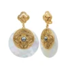Discount Positano round clip-on earrings - white Clips