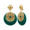 Clearance Positano round clip-on earrings - green Clips