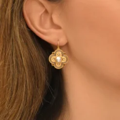 Outlet Positano sleeper earrings - grey mother-of-pearl Dormeuses