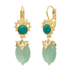 Outlet Positano sleeper earrings - green Dormeuses