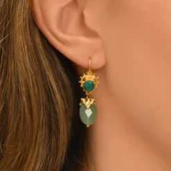 Outlet Positano sleeper earrings - green Dormeuses
