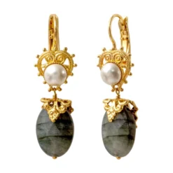 Best Positano sleeper earrings - grey Dormeuses