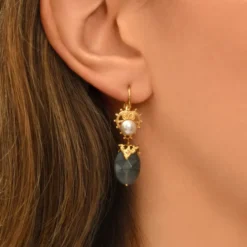 Best Positano sleeper earrings - grey Dormeuses