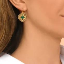 New Positano sleeper earrings - green Dormeuses