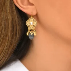 Outlet Positano sleeper earrings - grey mother-of-pearl Dormeuses