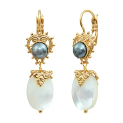 New Positano sleeper earrings - white mother-of-pearl Dormeuses