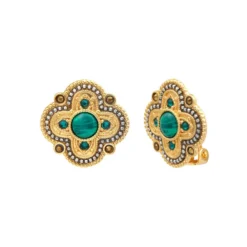 Best Positano thin clip-on earrings - green Clips