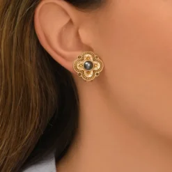 Outlet Positano thin clip-on earrings - white Clips